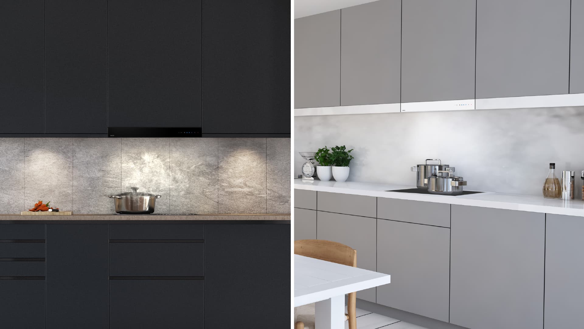 Uusi design liesikupu sulautuu keittiöön ja poistaa käryt tehokkaasti