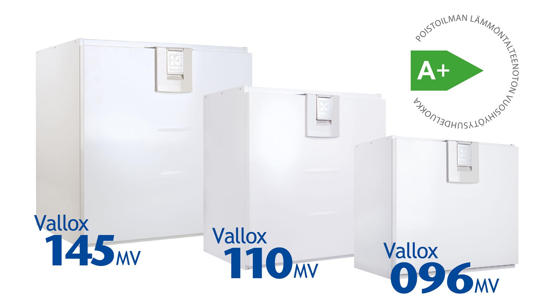 Uuden sukupolven ilmanvaihtokoneet, Vallox 096 MV, Vallox 110 MV ja Vallox 145 MV, eivät ainoastaan vaihda ilmaa, vaan hyödyntävät tehokkaasti poistoilman lämmön.