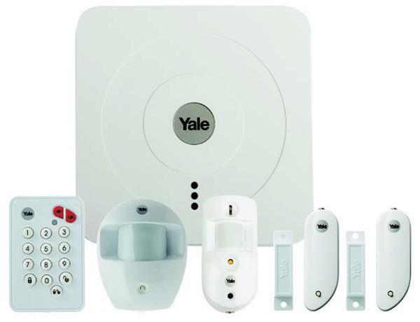 Yale Smart Home -hälytysjärjestelmä sisältää hälyttimiä, tunnistimia sekä kameroita.
