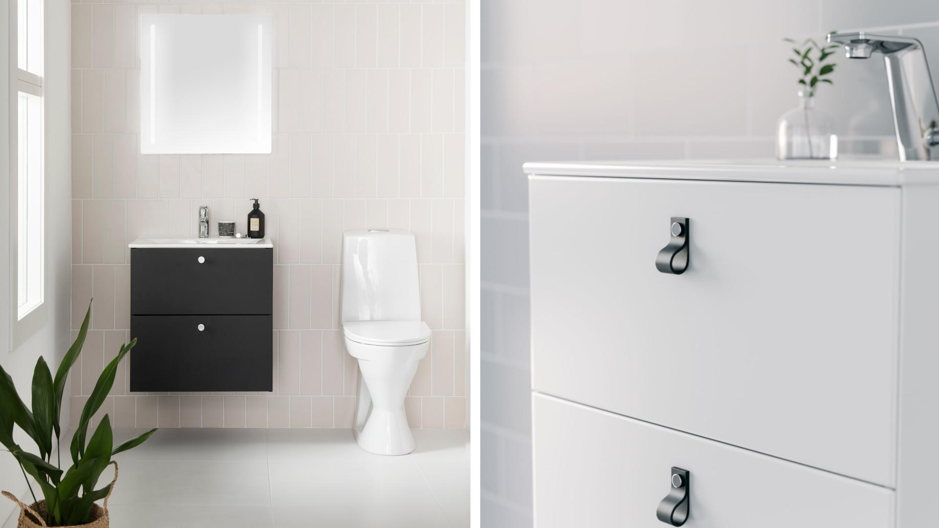 IDO Elegantin ohut tasoallas luo kylpyhuoneeseen keveyttä ja modernia ilmettä.