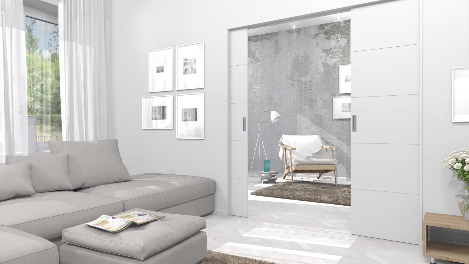 Moderni rakentaja valitsee liukuovet