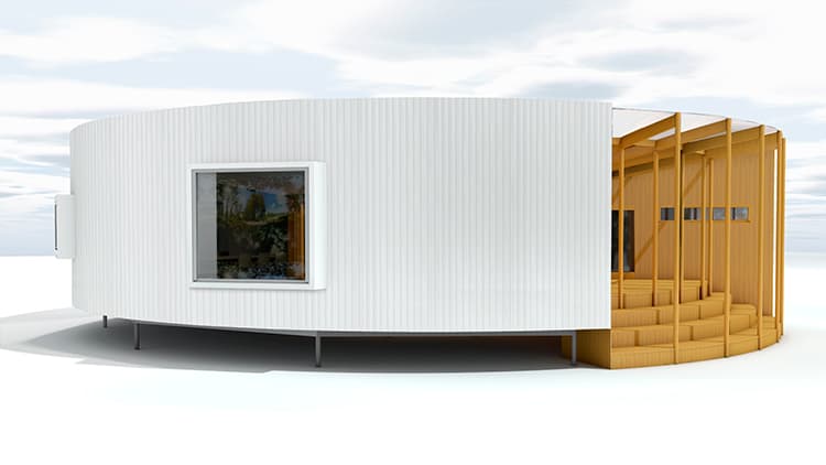 <p data-block-key="1t6gp">Talo on perustettu hoikkien teräspalkkien varaan.</p>