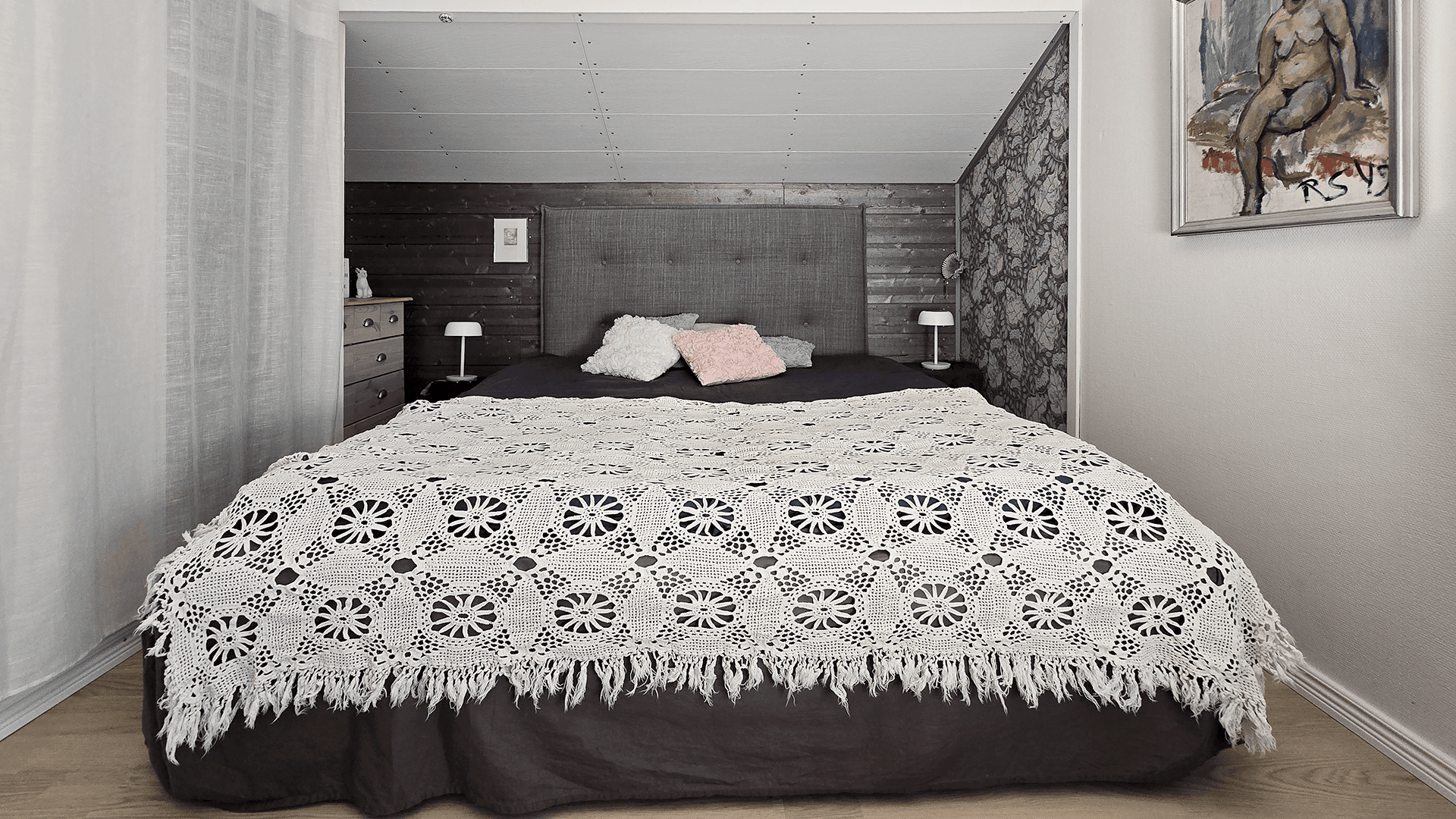 1940-luvun talon makuuhuone sai uuden ilmeen